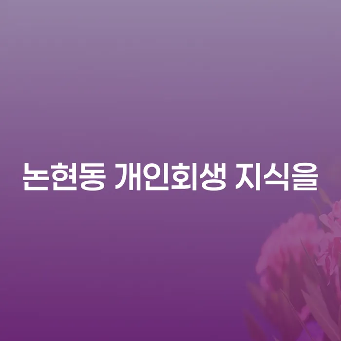 논현동 개인회생 지식을