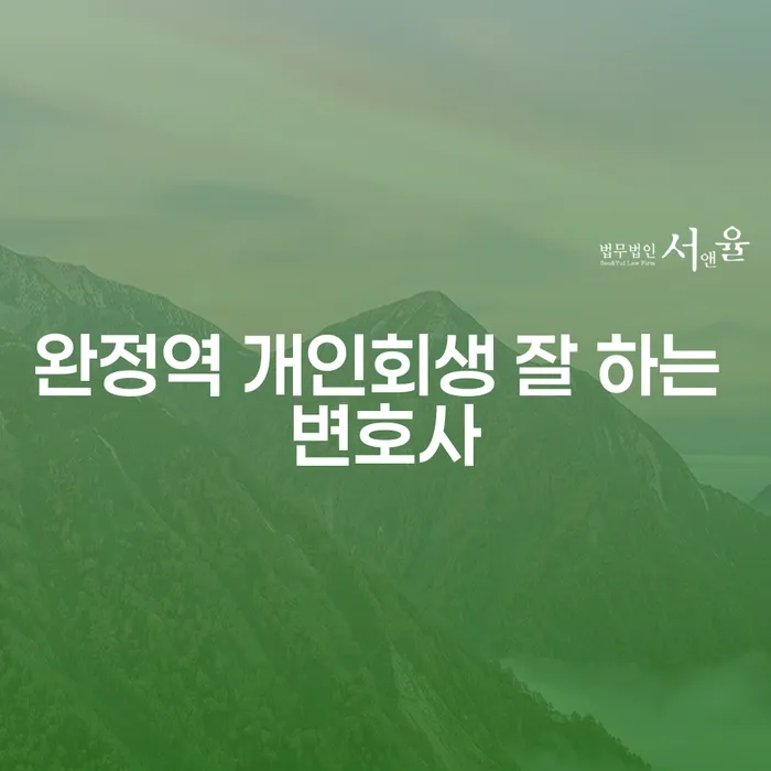 완정역 개인회생 잘 하는 변호사