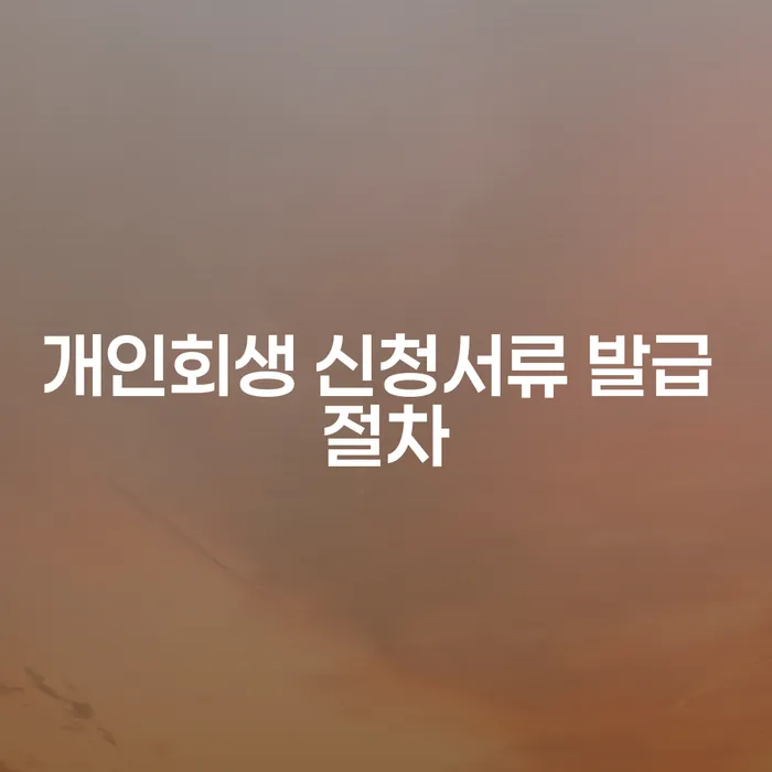 개인회생 신청서류 발급 절차를 어떻게 준비해야 할까요?