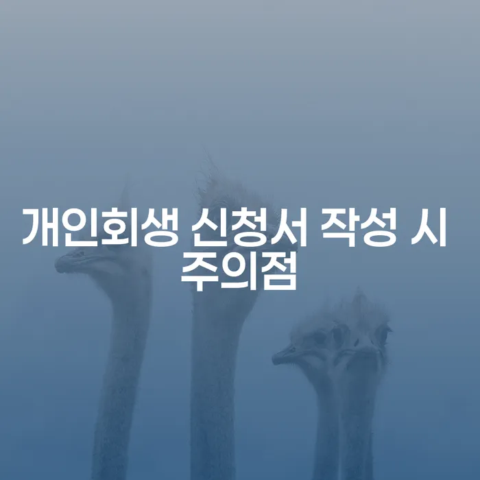 개인회생 신청서 작성 시 주의점은 무엇인가요?