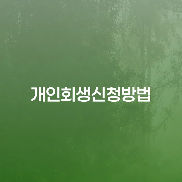 응암동 개인회생 신청 방법 완벽 가이드