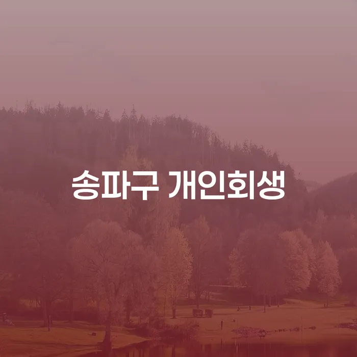 어떻게 송파구에서 개인회생을 신청할 수 있을까요?